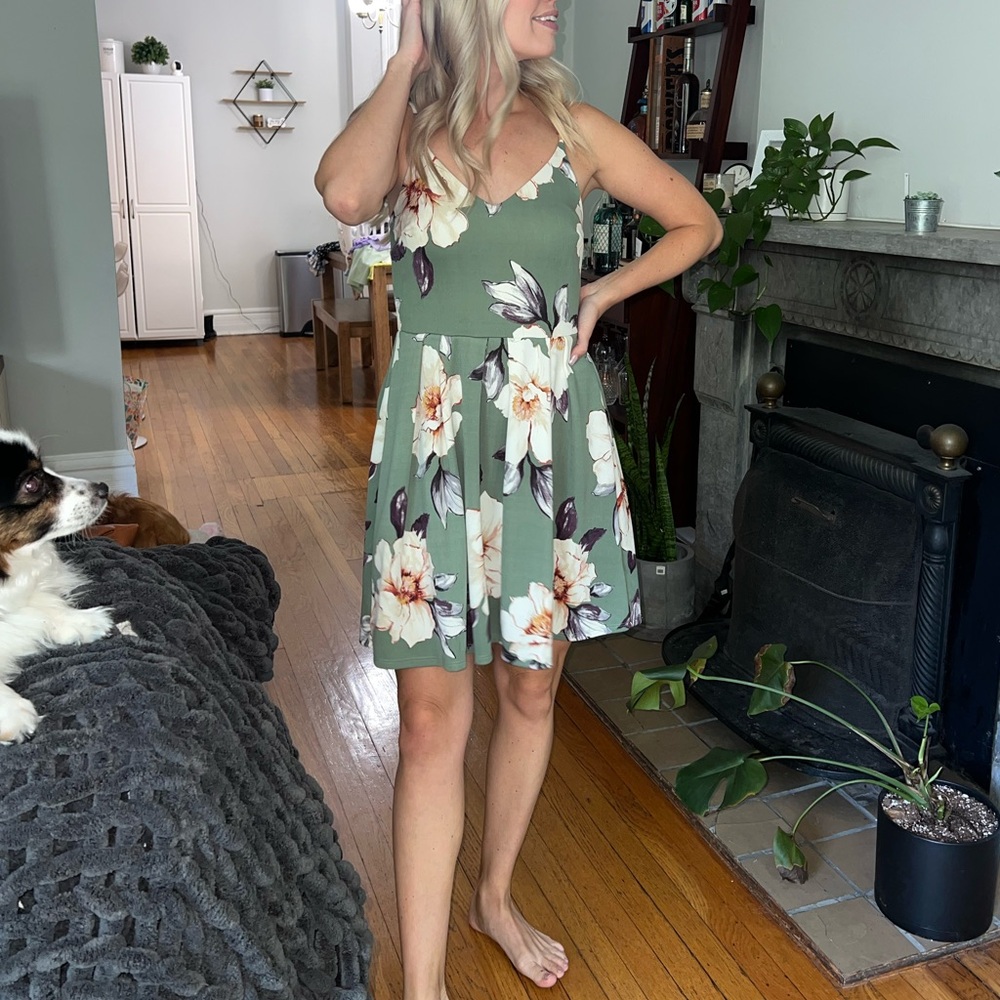 Green Floral Dress